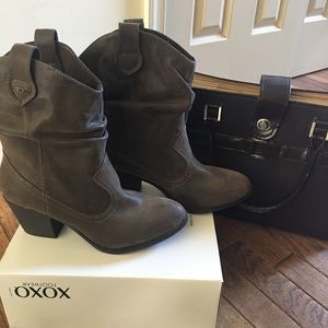 Soft distressed leather boots.  Never used